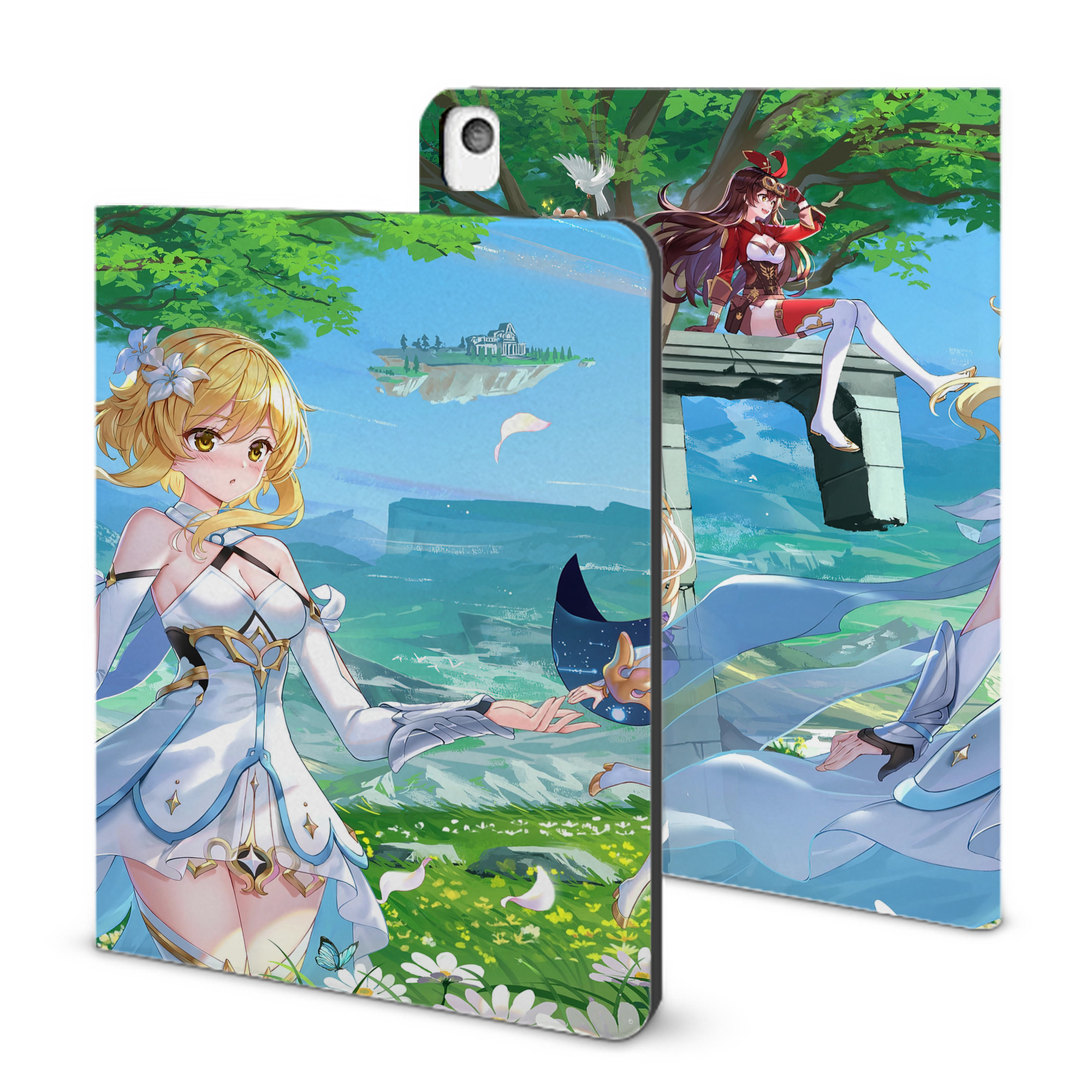 げんし神 genshin IPadケース ペンホルダー付き ブックスタイルデザイン